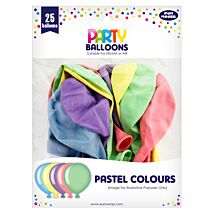 Pastel Coloured Party Balloons 25 Pack