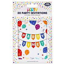 20 Party Invitations With Envelopes