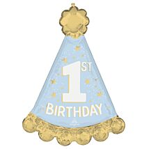 Supershape Little Mister Blue 86cm Party Hat 1st Birthday Balloon