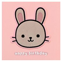 Moji Ruby Bunny Birthday Card with Peel Off Patch