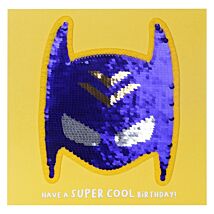 Shine Sequin Superhero Birthday Card with Peel Off Patch