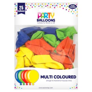 Multi Coloured Party Balloons 25 Pack