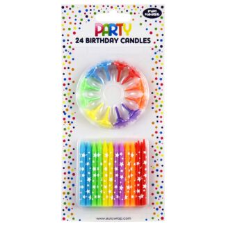 Party Stars Multi Cake Candles 24 Pack