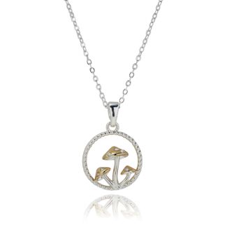 Back To Nature Two Tone Circle Mushrooms Necklace