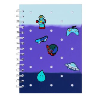 Paper Jam Jammies Blues Silicone Charm A5 Notebook