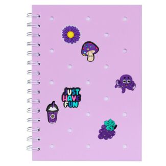 Paper Jam Jammies Lilac Silicone Charm A5 Notebook
