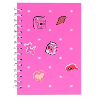 Paper Jam Jammies Pink Silicone Charm A5 Notebook