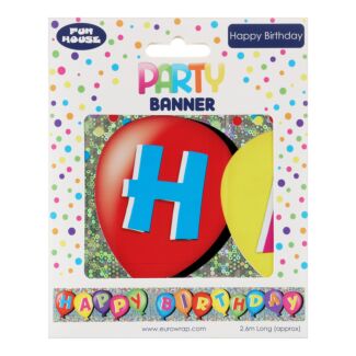 Happy Birthday Holographic Party Banner
