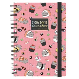 ‘Every Day Is Caturday’ Sushi Cats A5 Spiral Notepad