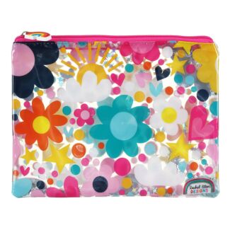 Flowers, Hearts & Stars Clear Pencil Case