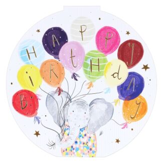 Elephant with Balloons Birthday Card