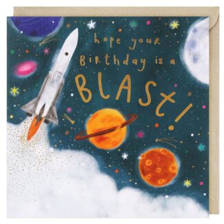 Space Rocket Birthday Card
