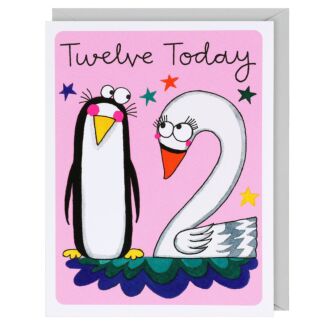 Hey! Penguin 12th Birthday Card