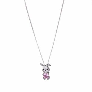 Girls Silver Plated Bunny Necklace