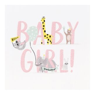 Dream Big Jungle Baby Girl New Baby Card 